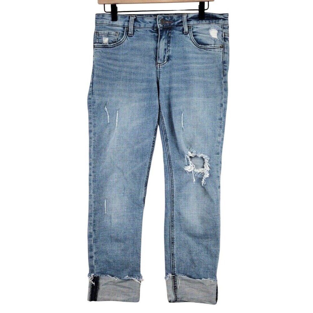 KUT from the Kloth Catherine Boyfriend Jeans Distressed Cuffed Women's‎ Size 2